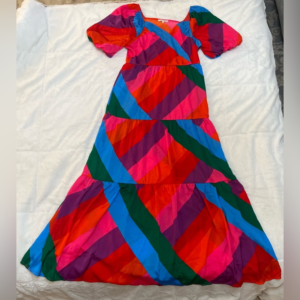 Skies Are Blue Multicolor Striped Maxi Dress - Picture 13 of 14